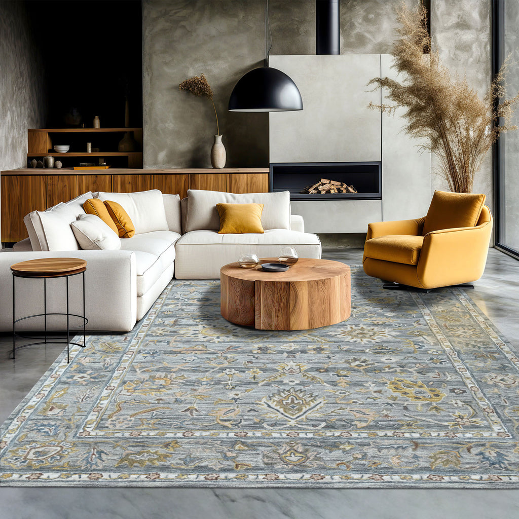 Multi Size Slate Gray Beige Color Hand Tufted Handmade Wool Modern & Contemporary Oriental Rug
