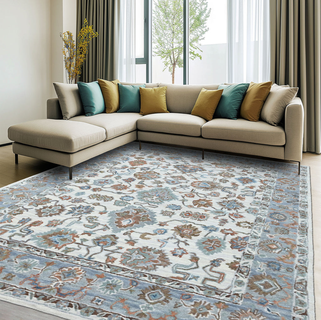 Multi Size Beige Light Blue Brown Color Hand Tufted Handmade Wool Modern & Contemporary Oriental Rug