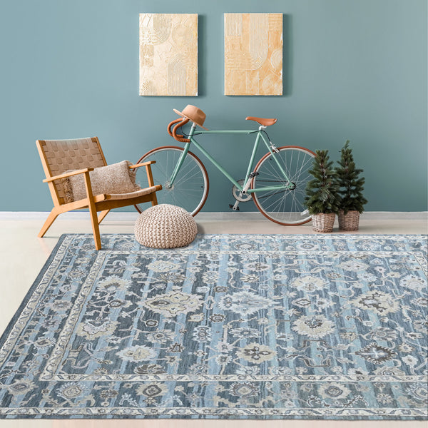 Multi Size Blue Aqua Gray Color Hand Tufted Handmade Wool Modern & Contemporary Oriental Rug