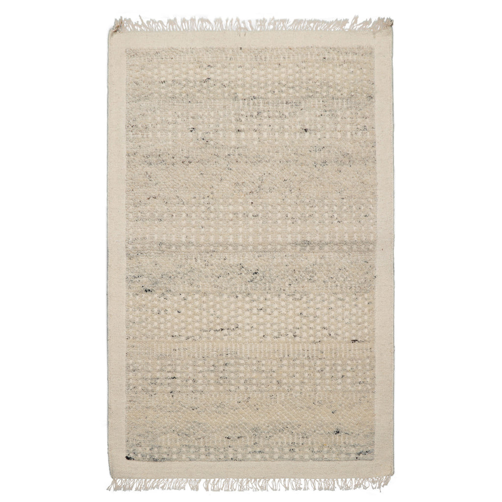 3x5 Ivory, Gray, Color Hand Woven Tribal Wool Modern Oriental Rug