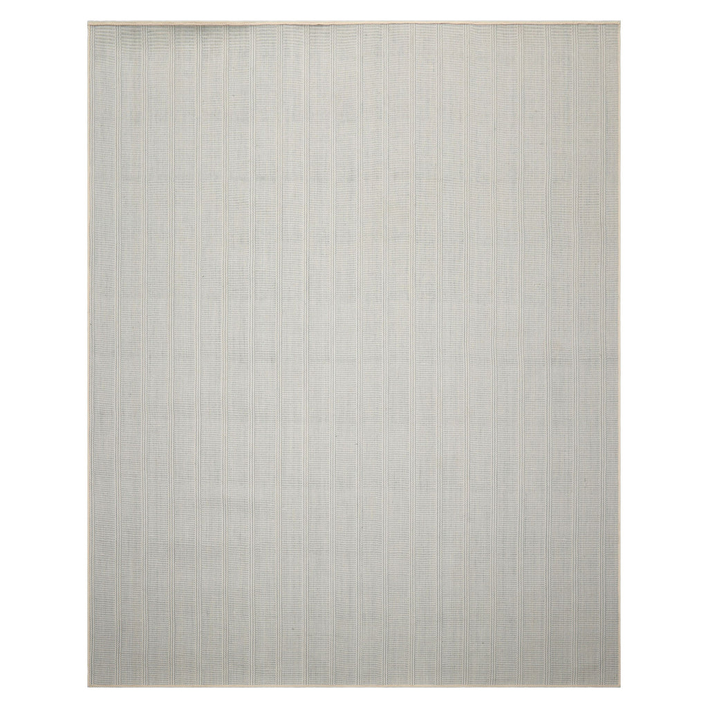Multi Size Ivory  Light Blue Color Hand Loomed Flatweave Wool Modern Oriental Rug