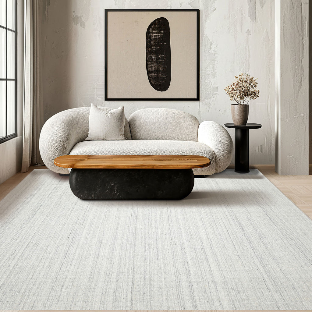 Multi Size Tone on Tone Gray Color Hand Loomed  Wool Contemporary Oriental Rug