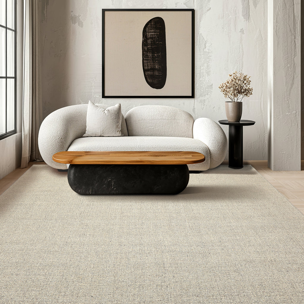 Multi Size Ivory Gray Color Hand Loomed  Wool Contemporary Oriental Rug