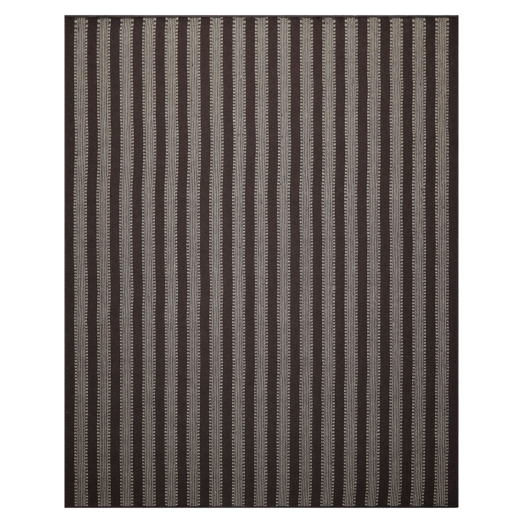 Multi Size Chocolate Ivory Color Hand Woven Flatweave Wool Modern Oriental Rug