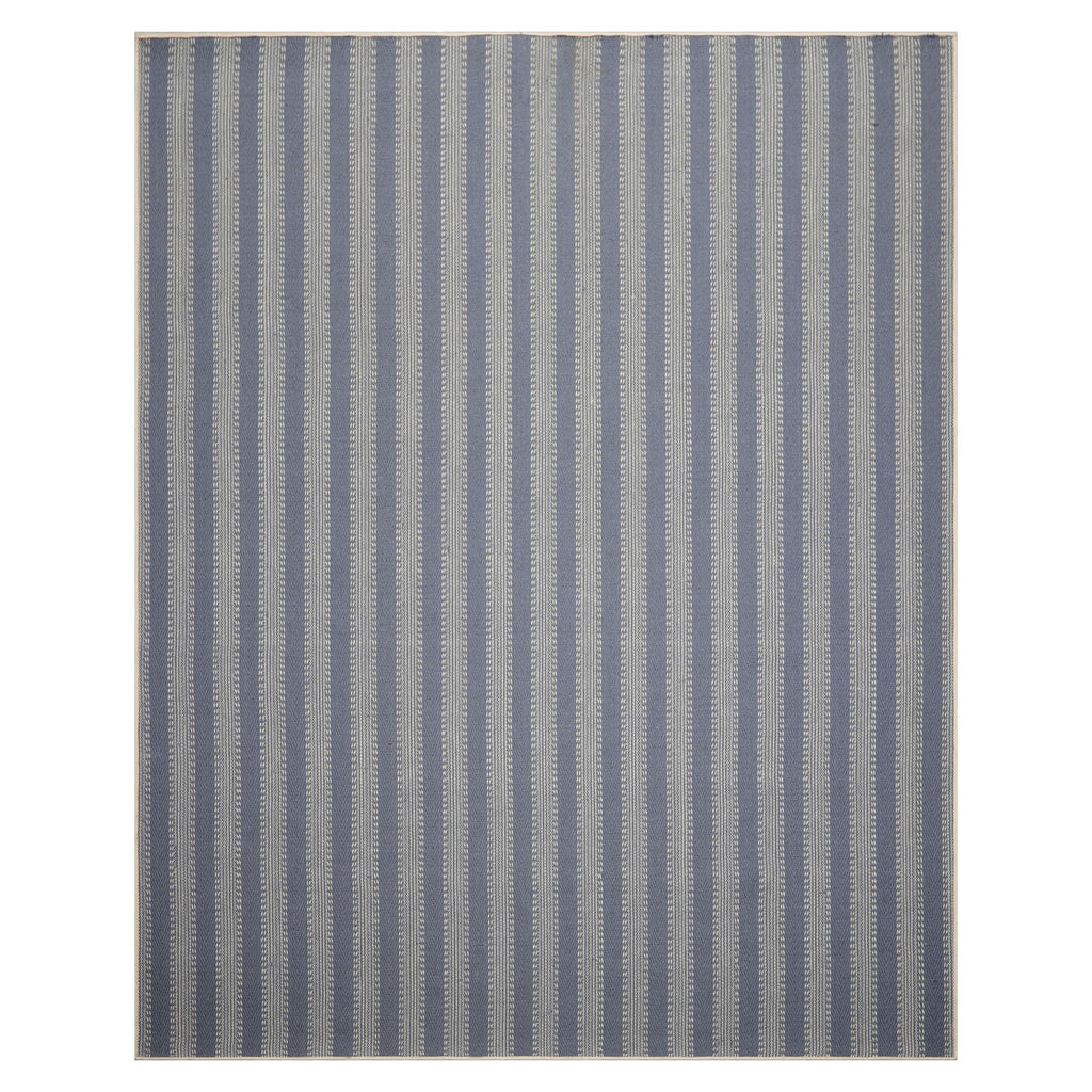 Multi Size Denim Ivory Color Hand Loomed Flatweave Wool Modern Oriental Rug