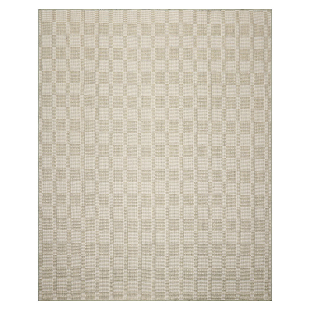 Multi Size Green White Color Hand Loomed Flatweave Wool Modern Oriental Rug