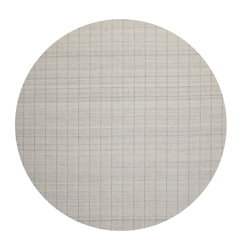 Multi Size Ivory  Gray Color Hand Loomed Flatweave Wool Contemporary Oriental Rug