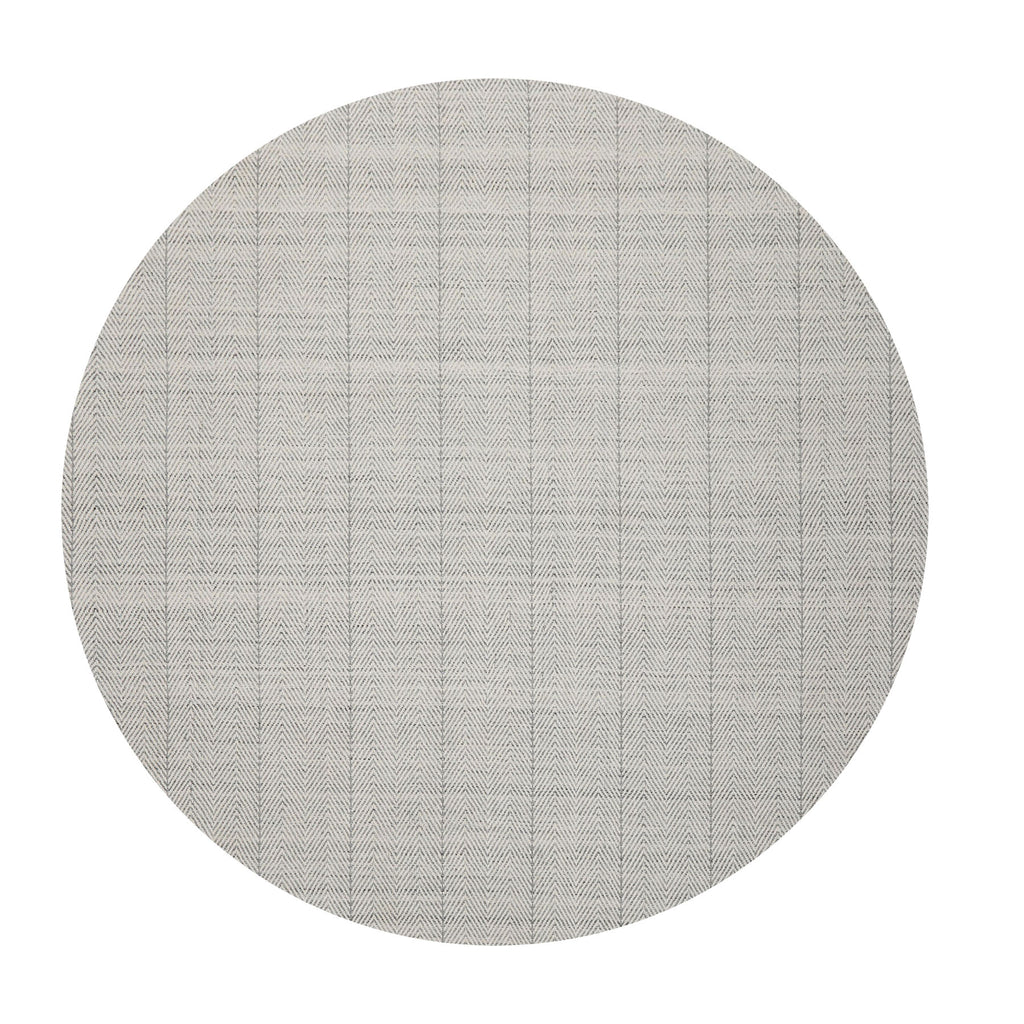 Multi Size Ivory  Gray Color Hand Loomed Flatweave Wool Geometric Oriental Rug