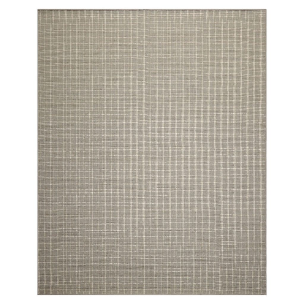 Multi Size Gray Ivory Color Hand Woven Flatweave Wool Modern Oriental Rug