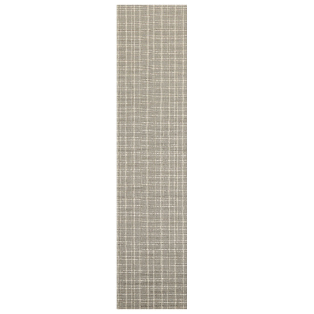 Multi Size Gray Ivory Color Hand Woven Flatweave Wool Modern Oriental Rug