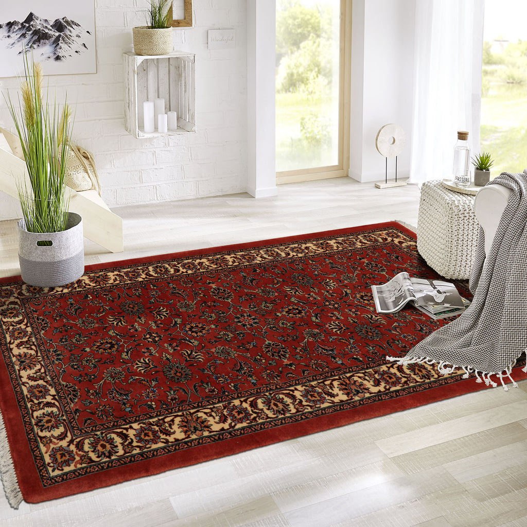 3'5''x6'3'' Hand Knotted Burnt Orange Wool & Silk Bidjar 300 KPSI Traditional Plush Pile Area Rug
