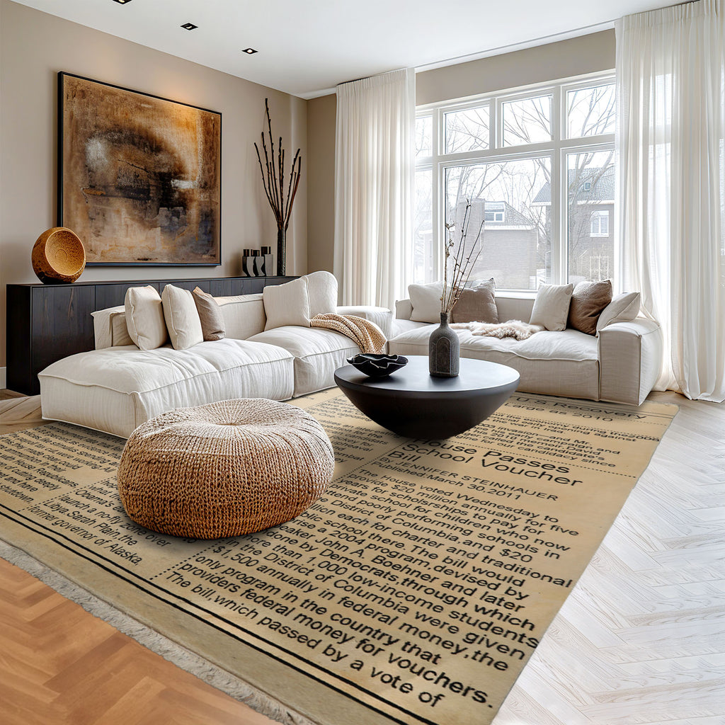 Hand Knotted Ivory 8x10'1'' Wool Tibetan 250 KPSI Rug