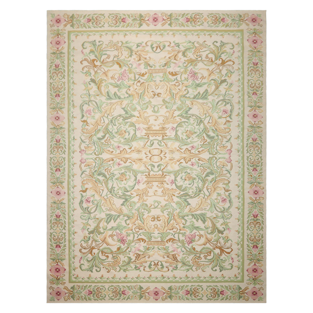 9x12 Ivory, Sage, Brown Color Hand Woven Kilim Wool Traditional  Oriental Rug