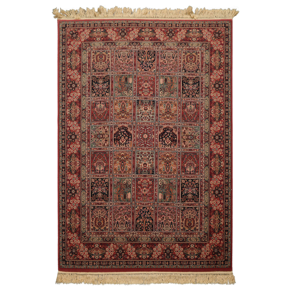 5x8 Rose, Aqua, Tan Color Machine Made  New Zealand Wool Traditional Oriental Rug