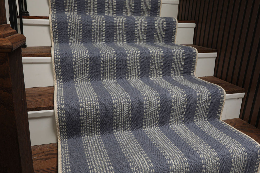 Multi Size Denim Ivory Color Hand Loomed Flatweave Wool Modern Oriental Rug