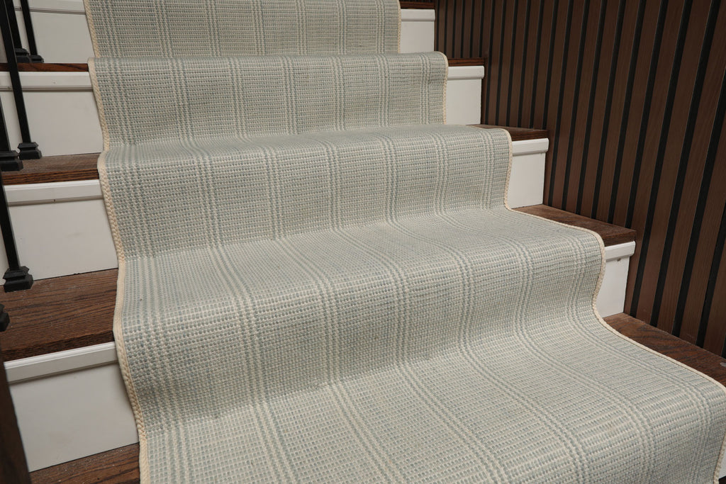 Multi Size Ivory  Light Blue Color Hand Loomed Flatweave Wool Modern Oriental Rug