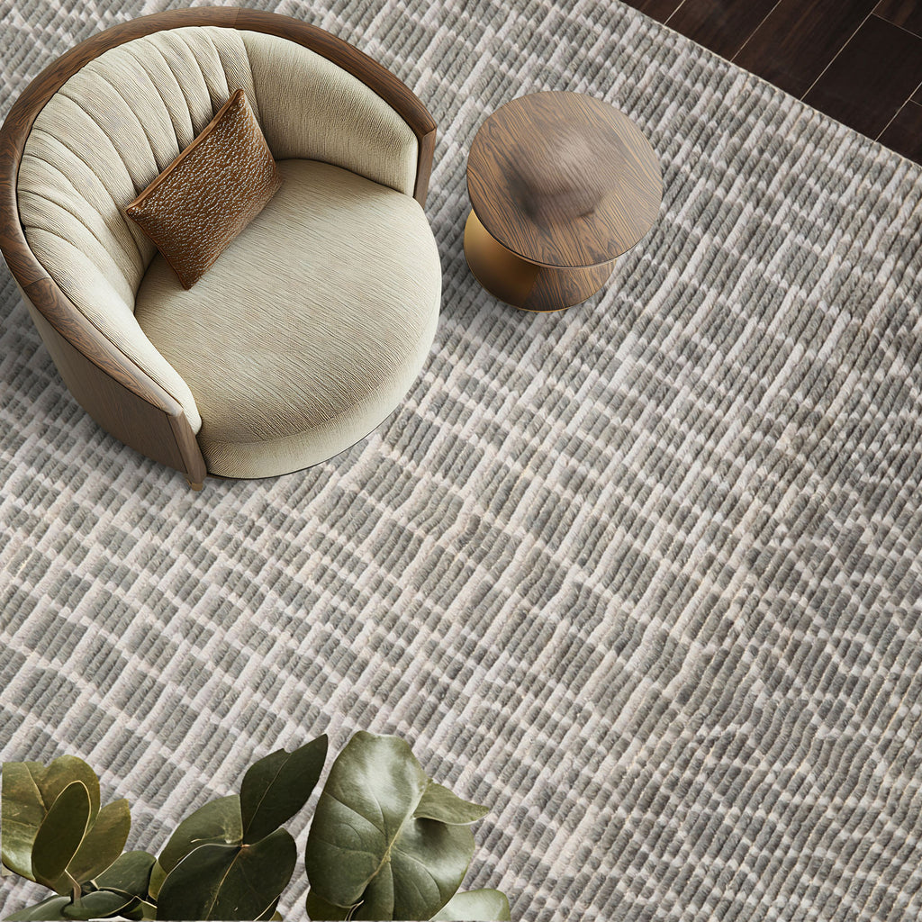 8x10 Tone on Tone Blue, , Color Hand Knotted Morrocan Wool Modern & Contemporary Oriental Rug