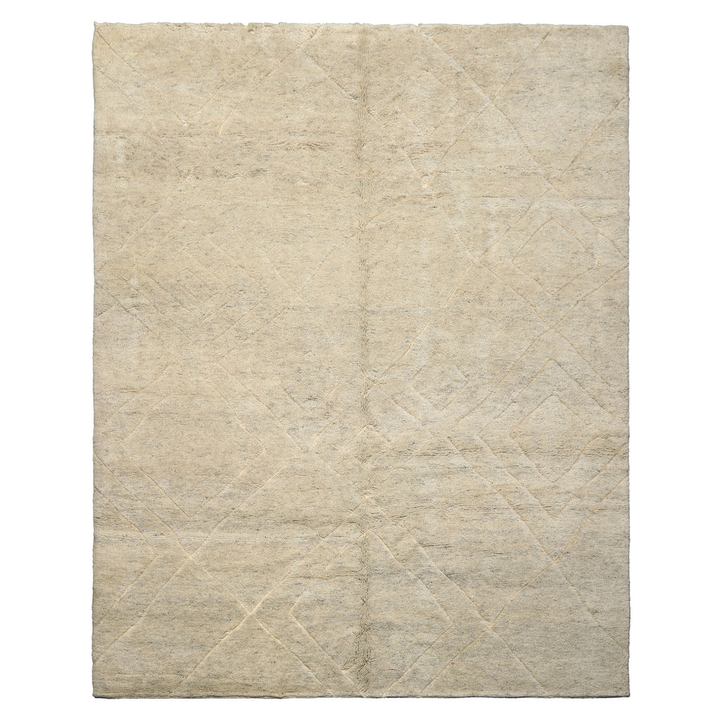 8x10 Beige, Gray, Color Hand Knotted Moroccan Wool Modern & Contemporary Oriental Rug