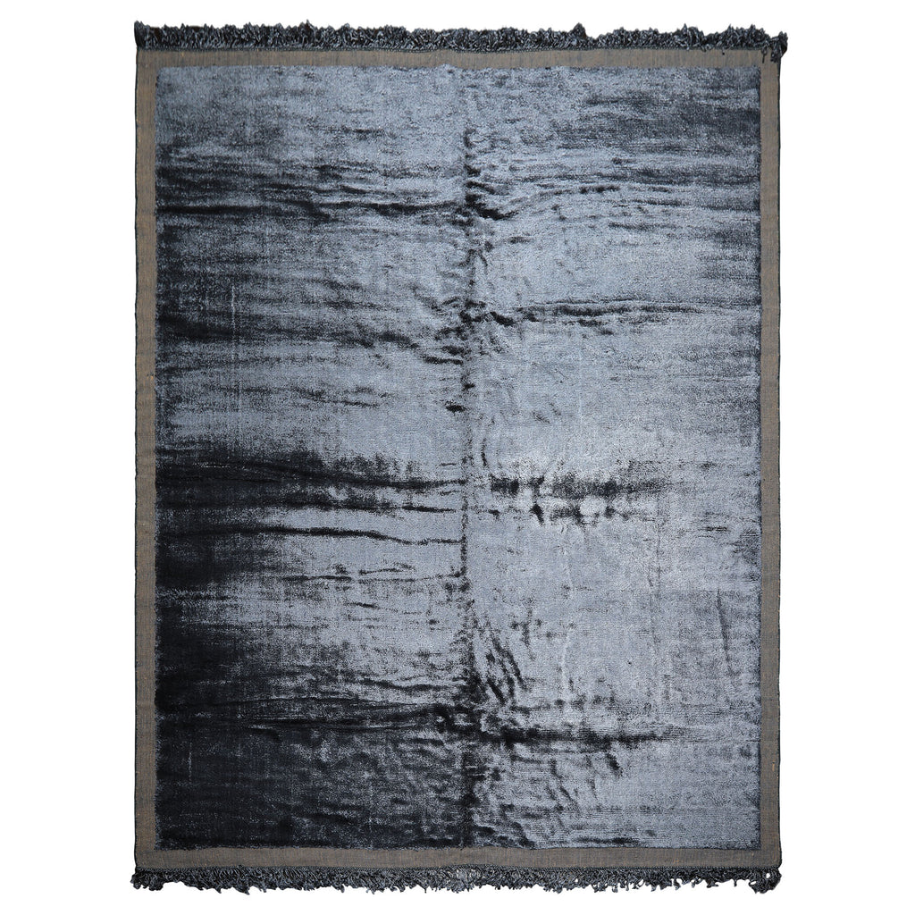 9x12 Slate, Beige, Color Hand knotted Tibetan Bamboo Silk Modern & Contemporary Oriental Rug