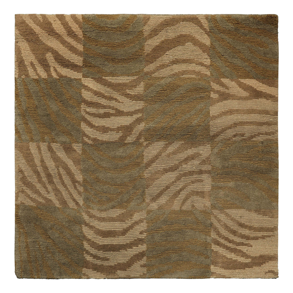 4x4 Square Hand Knotted Wool Modern & Contemporary Tan Tibetan Rug ...