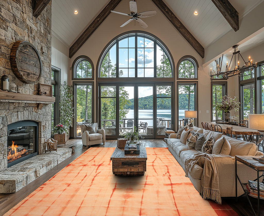 8x14 Ivory, Peach, Orange Color Hand Woven Kilim Wool Modern & Contemporary Oriental Rug