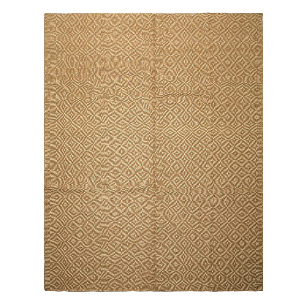 8x10 Gold, Ivory, Color Hand Woven Kilim Wool Modern & Contemporary Oriental Rug