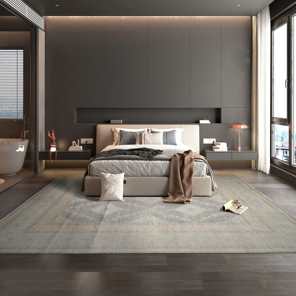 12x15 Slate, Gray, Faded Color Hand Knotted Peshawar Wool Transitional Oriental Rug