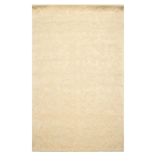 5x8 Tone on Tone Ivory, , Color Hand Tufted Handmade Wool Transitional Oriental Rug