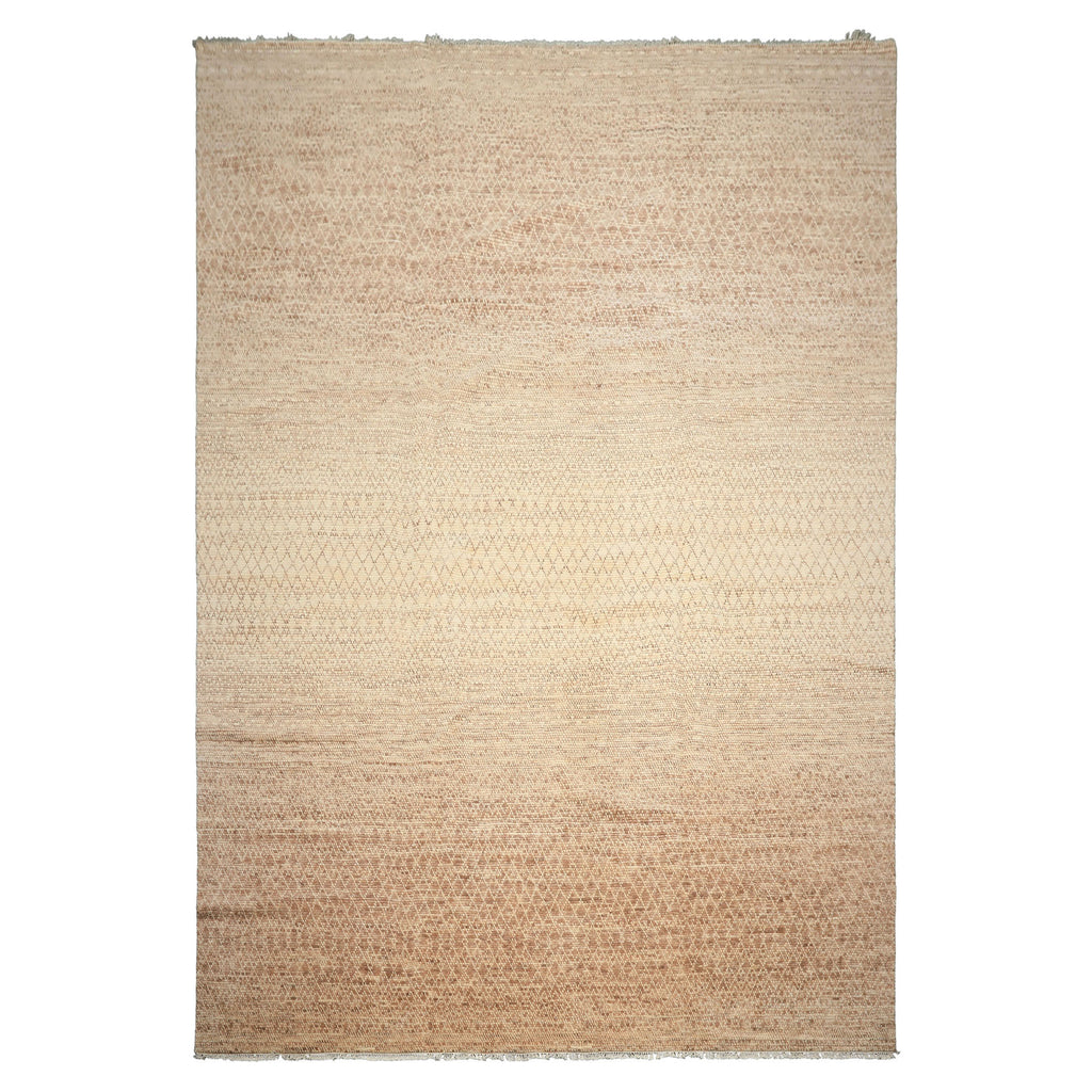 10x14 Tan, Beige, Ivory Color Hand Knotted Tibetan? Wool Transitional Oriental Rug