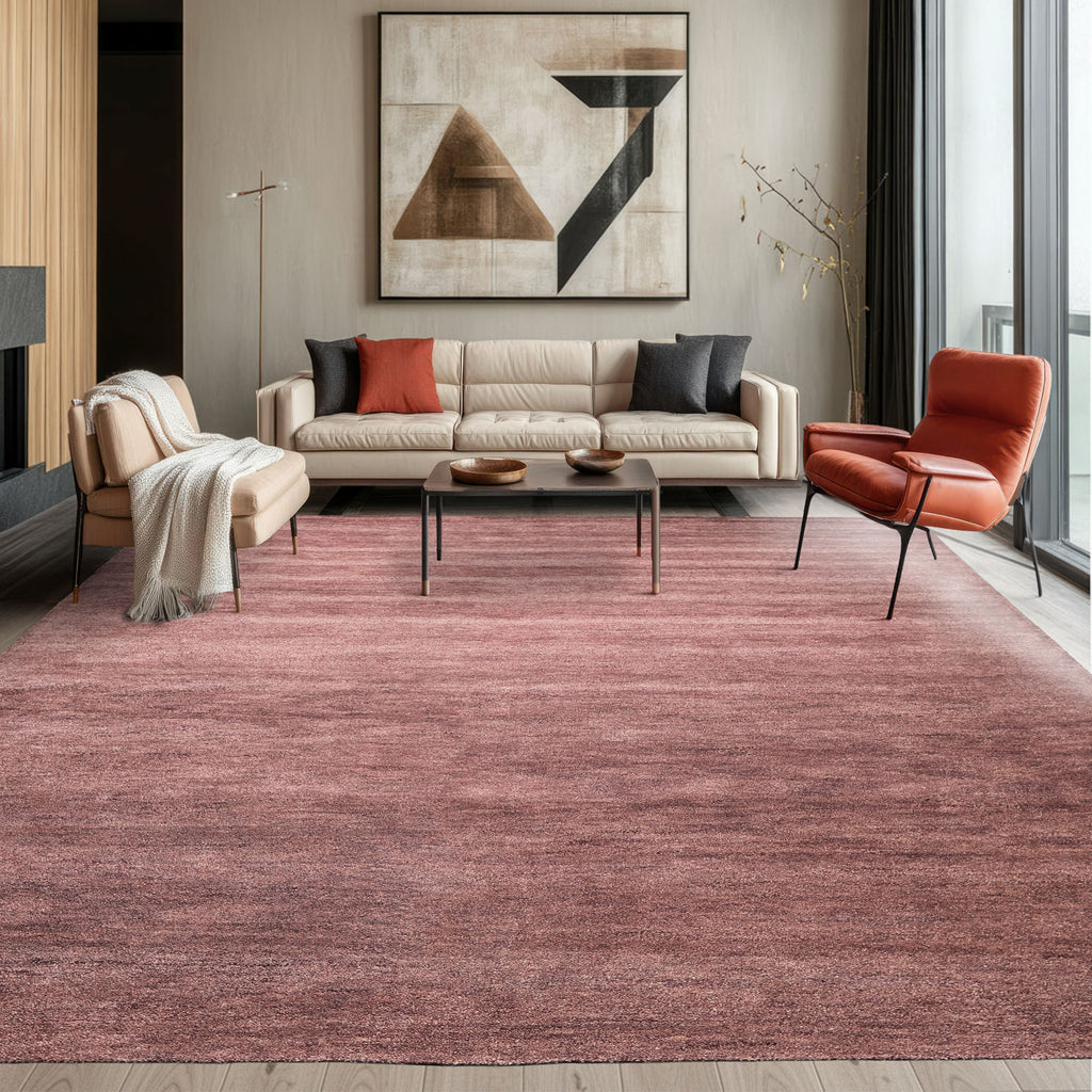 8x10 Aubergine, , Color Hand Woven  100% Wool Modern & Contemporary Oriental Rug