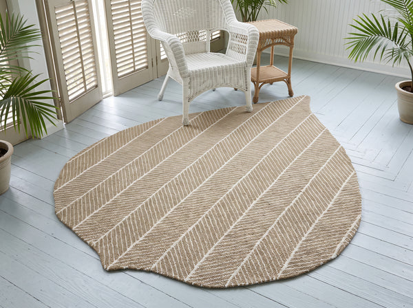 Multi Size Tan Beige Color Hand Hooked Leaf Jute loop Contemporary Oriental Rug