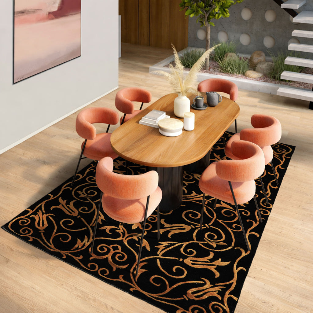 3x5 Black, Gold, Color Hand Knotted Tibetan Wool & Silk Transitional Oriental Rug