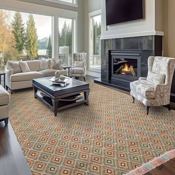 Multi Size Light gold Black Ivory Color Hand Woven  Wool Modern & Contemporary Oriental Rug