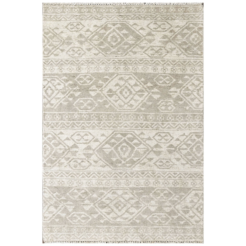 4x6 Beige, Gray, Color Hand Knotted Oushak Wool  Oriental Rug
