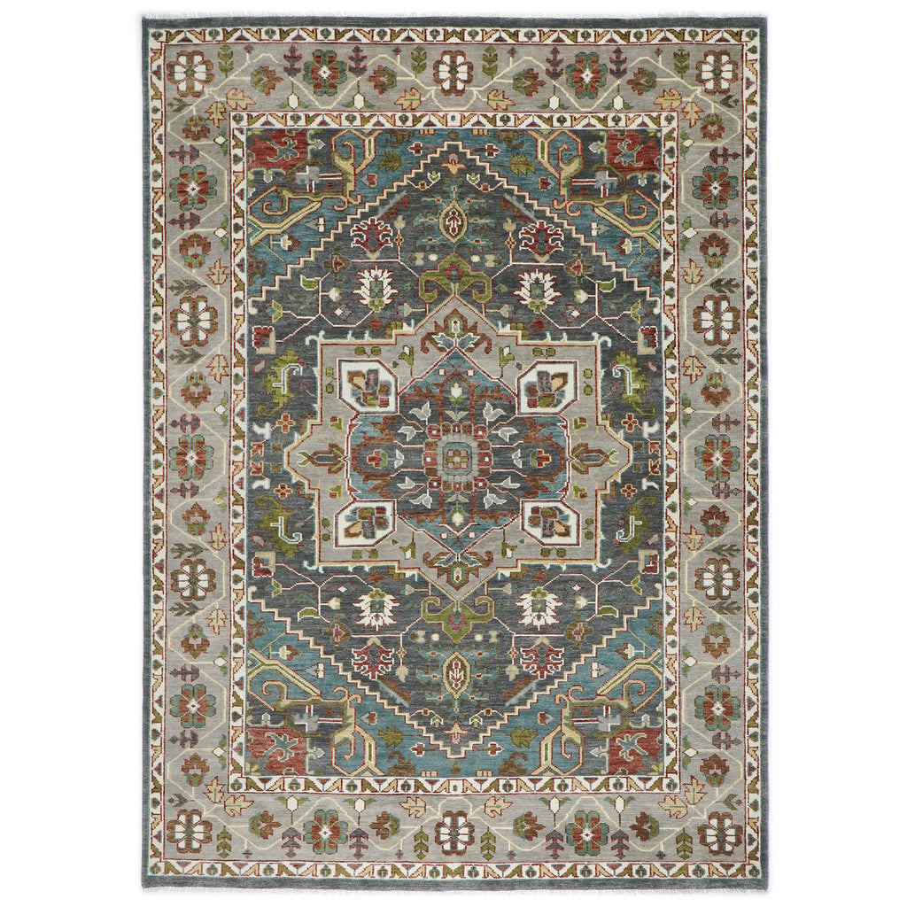 10x14 Gray, Taupe, Ivory Color Hand Knotted Oushak Wool  Oriental Rug