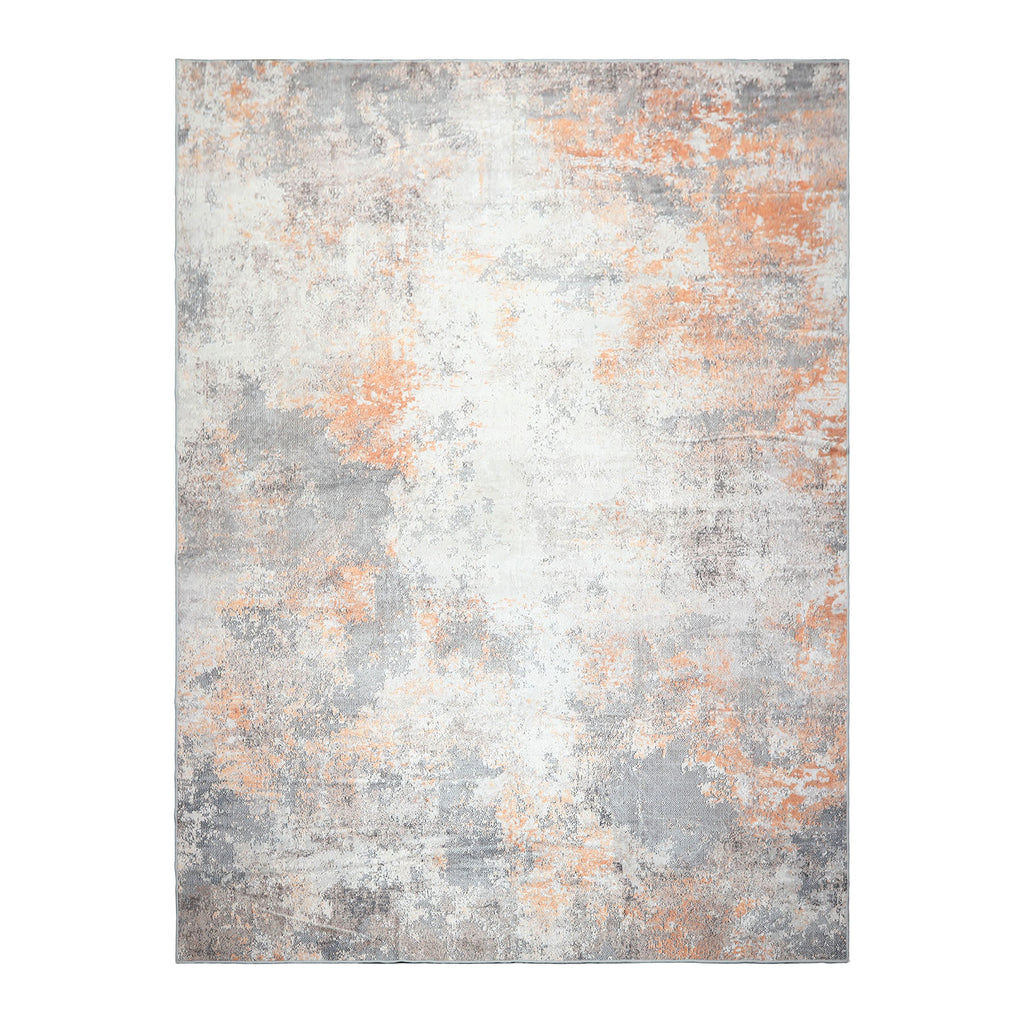 9x12 Gray, Ivory, Peach Color Machine Made  Polyproplene Modern Oriental Rug