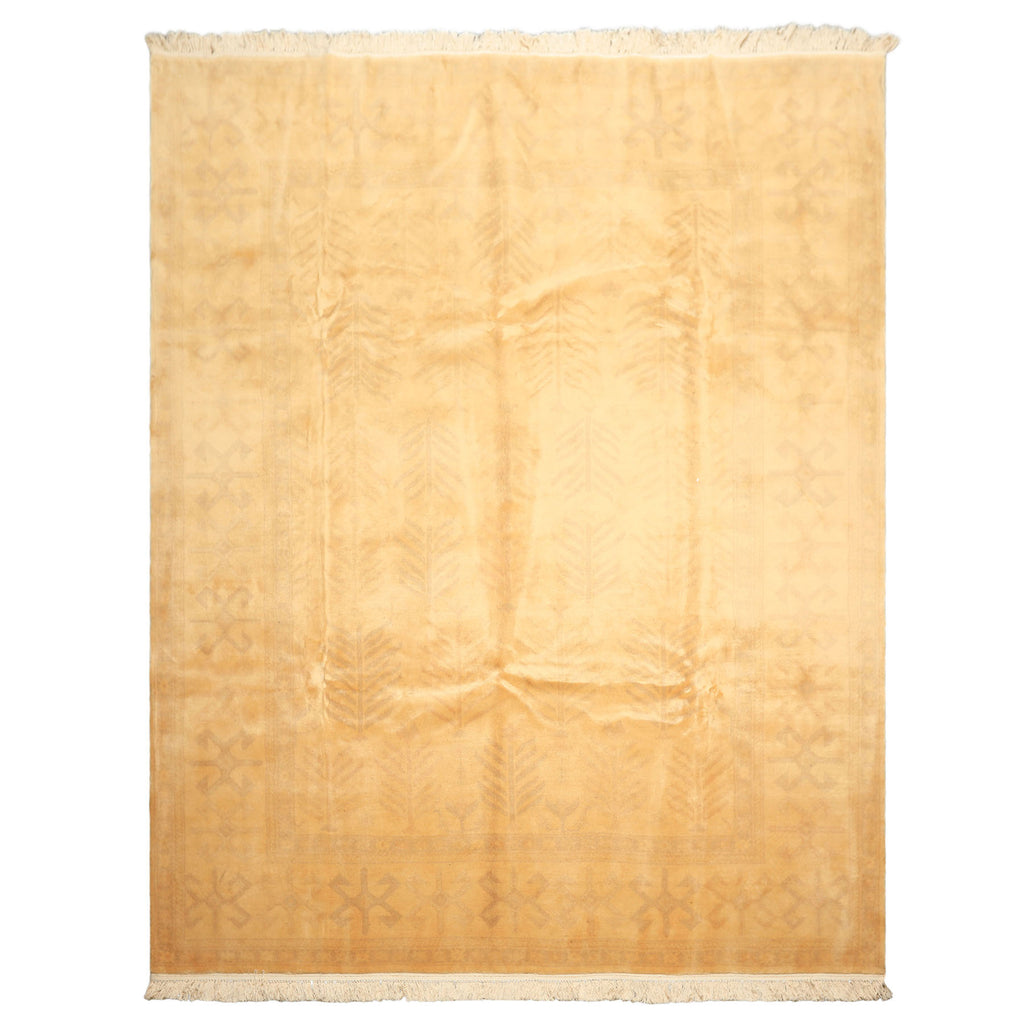 8x10 Tan, Beige, Gray Color Hand Knotted Oushak New Zealand Wool Transitional Oriental Rug