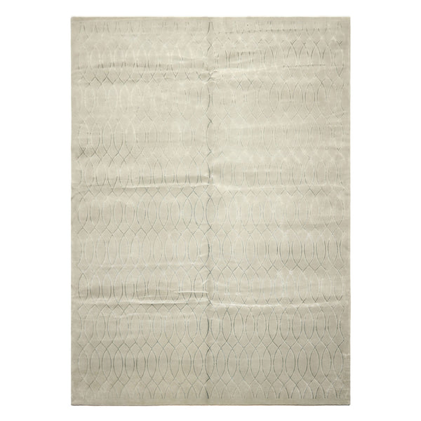 9x12 Tone on Tone Faded Seafoam, , Color Hand Knotted Tibetan Wool & Pure Silk Modern & Contemporay Oriental Rug