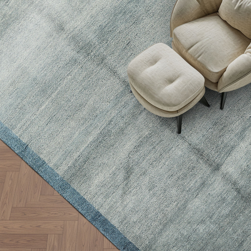 5x8 Aqua, Blue, Color Hand Loomed Tibetan Wool Modern & Contemporary Oriental Rug