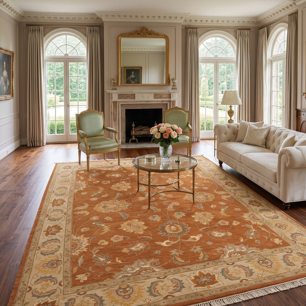 8x10 Caramel, Beige, Taupe Color Hand Knotted Soumak Wool Traditional Oriental Rug