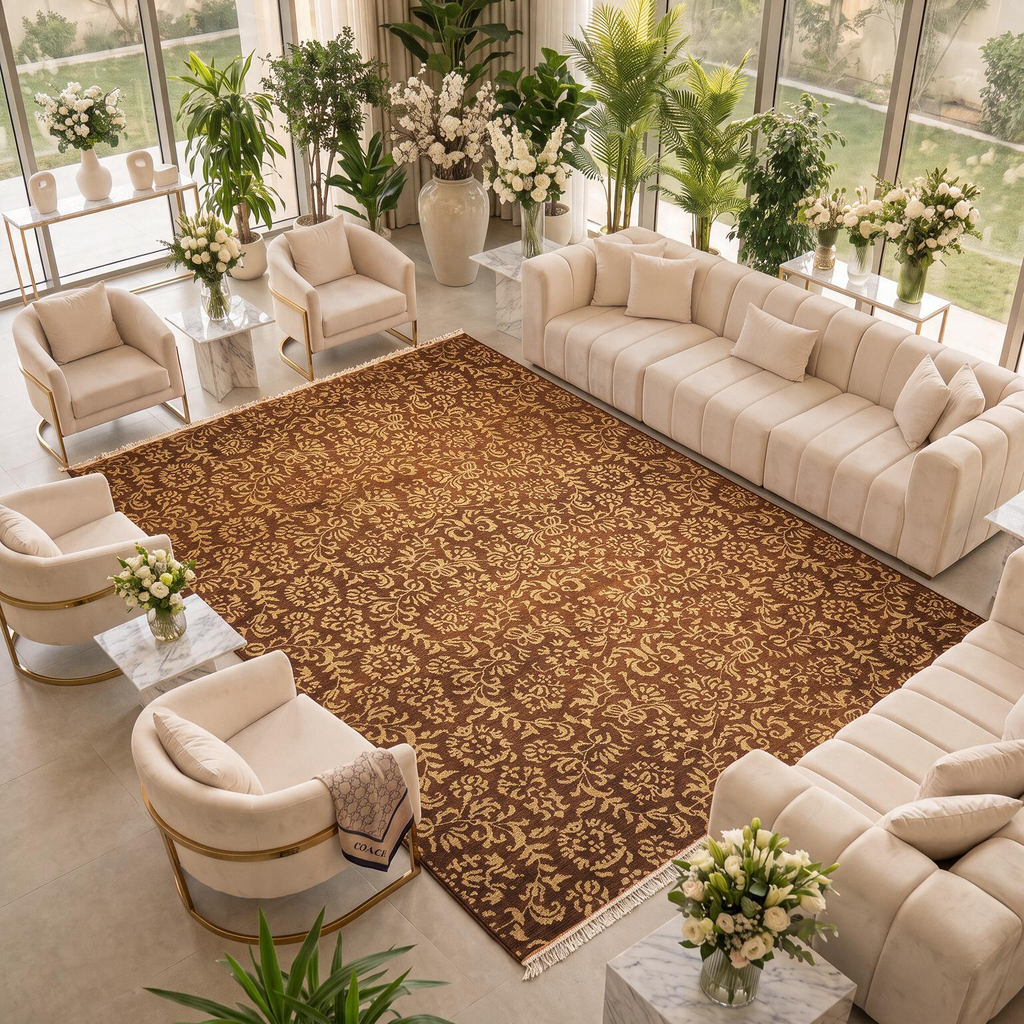 9x12 Caramel, Gold, Color Hand Knotted Soumak Wool Transitional Oriental Rug
