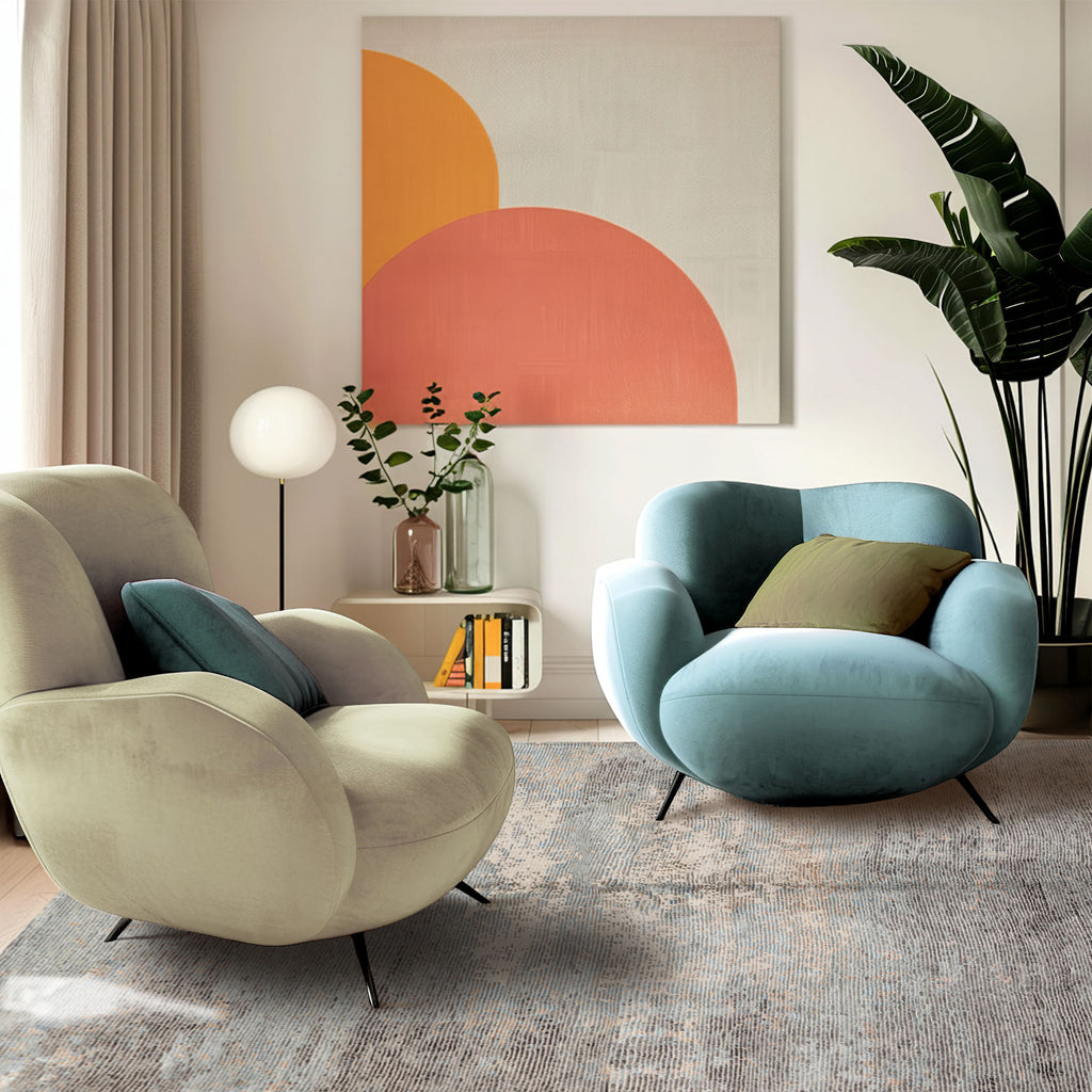 5x8 Aqua, Gray, Beige Color Hand Knotted Sherpa Wool & Bamboo Silk Modern & Contemporary Oriental Rug