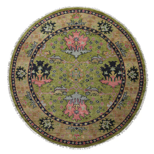 Multi Sizes Green, Rust Hand Knotted Muted Turkish Oushak 100% Wool Traditional Oriental Area Rug
